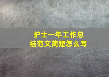 护士一年工作总结范文简短怎么写