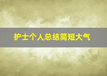 护士个人总结简短大气