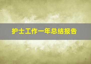 护士工作一年总结报告