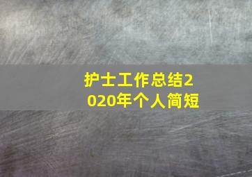 护士工作总结2020年个人简短