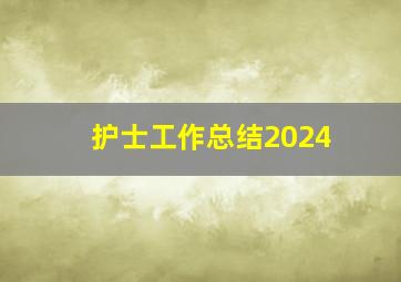 护士工作总结2024