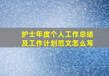 护士年度个人工作总结及工作计划范文怎么写