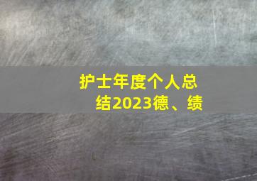 护士年度个人总结2023德、绩