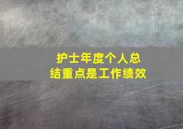 护士年度个人总结重点是工作绩效