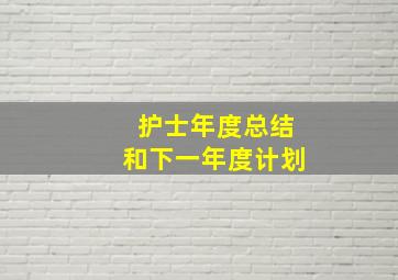 护士年度总结和下一年度计划