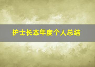 护士长本年度个人总结