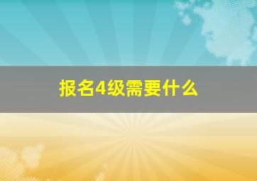 报名4级需要什么