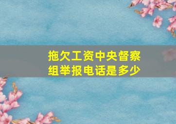 拖欠工资中央督察组举报电话是多少