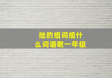 拙的组词组什么词语呢一年级