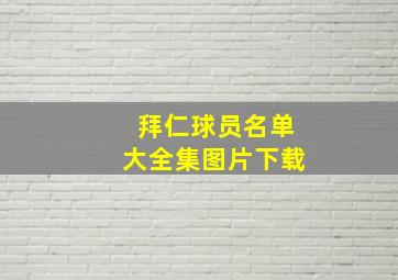 拜仁球员名单大全集图片下载