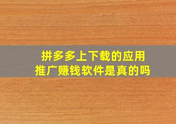 拼多多上下载的应用推广赚钱软件是真的吗