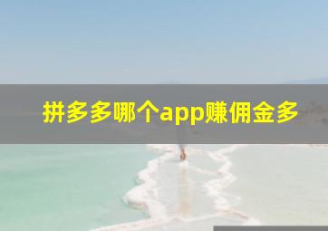 拼多多哪个app赚佣金多