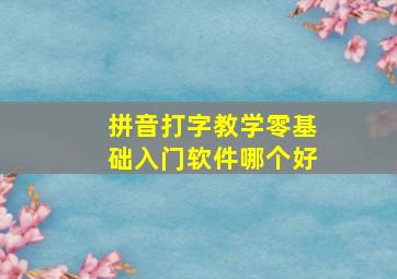 拼音打字教学零基础入门软件哪个好