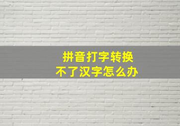 拼音打字转换不了汉字怎么办