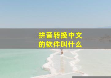 拼音转换中文的软件叫什么