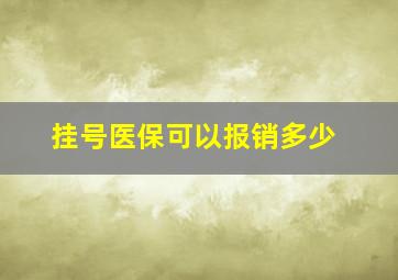 挂号医保可以报销多少