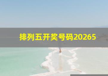 排列五开奖号码20265