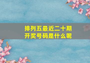 排列五最近二十期开奖号码是什么呢