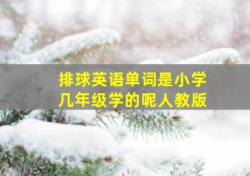 排球英语单词是小学几年级学的呢人教版