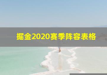 掘金2020赛季阵容表格