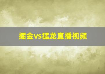 掘金vs猛龙直播视频