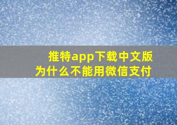 推特app下载中文版为什么不能用微信支付