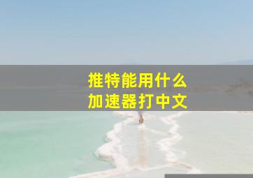 推特能用什么加速器打中文