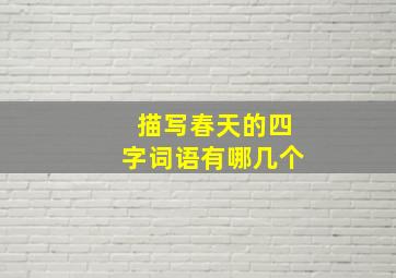 描写春天的四字词语有哪几个