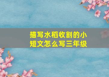 描写水稻收割的小短文怎么写三年级