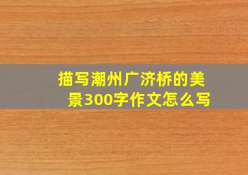 描写潮州广济桥的美景300字作文怎么写