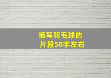 描写羽毛球的片段50字左右