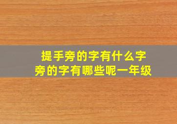 提手旁的字有什么字旁的字有哪些呢一年级