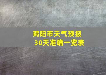 揭阳市天气预报30天准确一览表