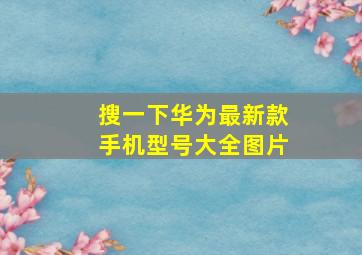 搜一下华为最新款手机型号大全图片