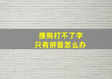 搜狗打不了字只有拼音怎么办