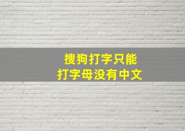 搜狗打字只能打字母没有中文