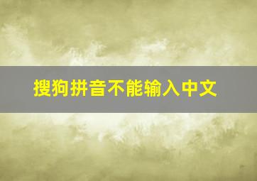 搜狗拼音不能输入中文