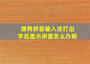 搜狗拼音输入法打出字后显示拼音怎么办啊