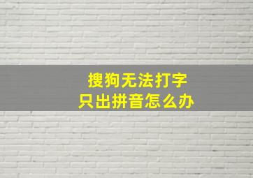 搜狗无法打字只出拼音怎么办