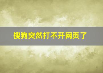 搜狗突然打不开网页了