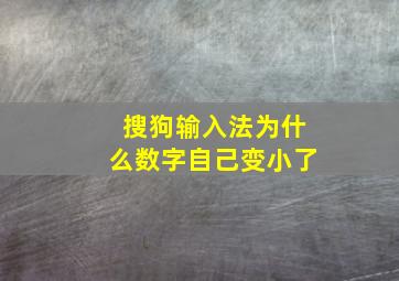 搜狗输入法为什么数字自己变小了