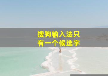 搜狗输入法只有一个候选字