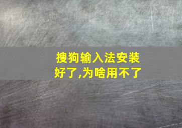 搜狗输入法安装好了,为啥用不了