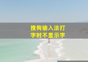 搜狗输入法打字时不显示字