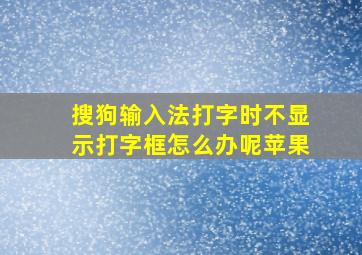 搜狗输入法打字时不显示打字框怎么办呢苹果