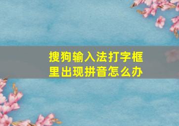 搜狗输入法打字框里出现拼音怎么办