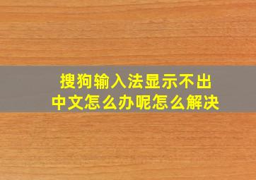 搜狗输入法显示不出中文怎么办呢怎么解决