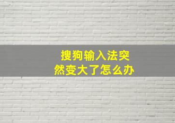 搜狗输入法突然变大了怎么办