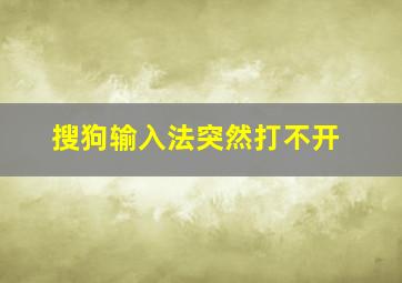 搜狗输入法突然打不开