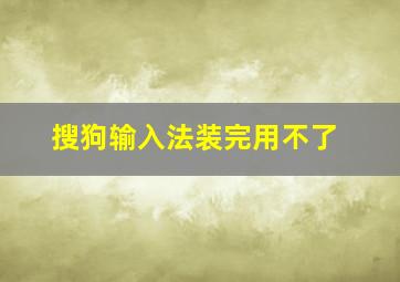 搜狗输入法装完用不了